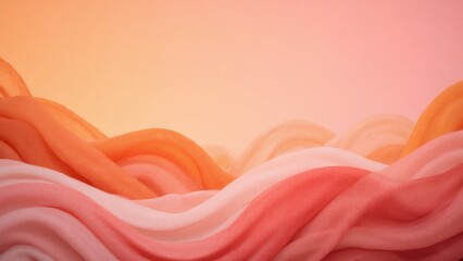 Abstract orange wave background with smooth flowing fabric waves.