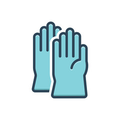 Obraz premium Color illustration icon for safety gloves