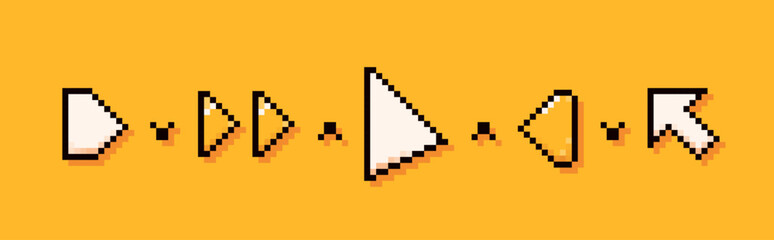 Pixel art Y2K white and yellow arrows.