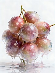 Surreal Fruits Series : A delicious looking healthy bunch of ripe passion fruits on a white background suitable for graphic design and decoration 001