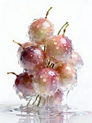 Surreal Fruits Series : A delicious looking healthy bunch of ripe passion fruits on a white background suitable for graphic design and decoration 003