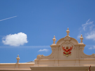 An image of ancient Thai buildings against the sky.