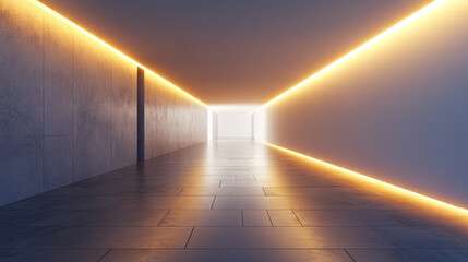 A thin glowing line splitting an empty room diagonally symbolizing decision direction and choice representing clarity of path focus and the moment of decisive action in minimal space