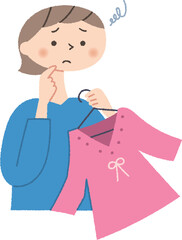 服装に悩む女性