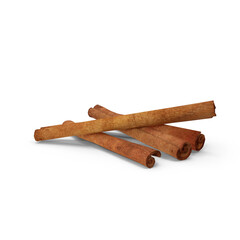 cinnamon stick stack isolated on transparent background, 3D PNG