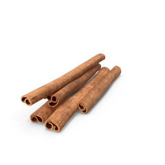 cinnamon sticks bundle isolated on transparent background, 3D PNG