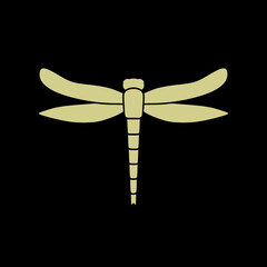 Dragonfly Insect with wings icon isolated on black background