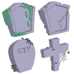 Cartoon Tombstones and Gravestones Set &ndash; Spooky Halloween Asset Pack