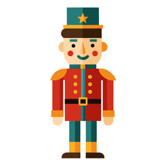 Colorful toy soldier nutcracker character illustration