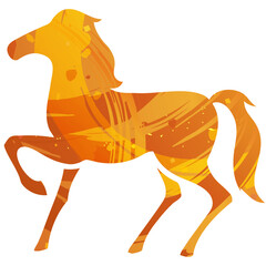 馬のシルエットの年賀状デザイン