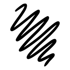 Black Scribble Line Stroke on White Background, Abstract Design Element