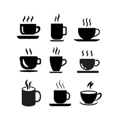 Hot Coffee Cup Icon | Steaming Coffee Mug Vector | Café Drink Illustration