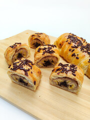Appetizing Close Up of Sweet Bolen Pisang Ready to Be Enjoyed as a Snack