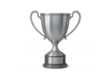 Fototapeta premium Silver trophy awarding success and victory, celebrating champion achievement, prize for competition winner