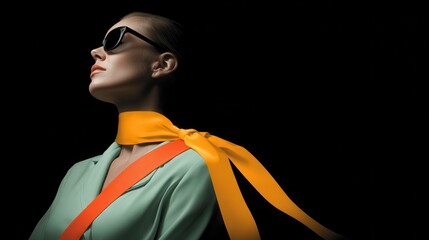 Elegant silhouette showcases fashion with vibrant colors against a dark backdrop. Road Safety Week