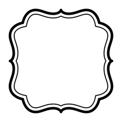 シンプルな二重枠・フレーム（黒・角丸）022