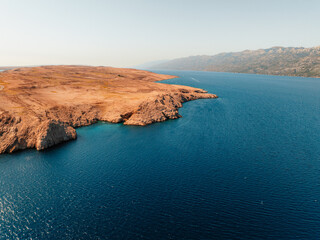 Pag bridge to the island of Pag. The Paski Bridge connecting the island of Pag with the mainland of Croatia