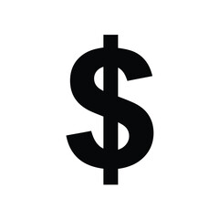 Bold black dollar sign symbol representing money finance and commerce silhouette