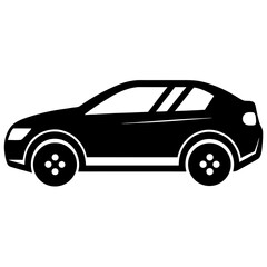 black car isolated on white