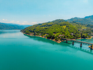  Jablanicko azure Lake and Neretva River near city Konjic  in Bosnia and Herzegovina