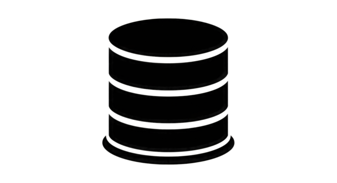 Stacked Database Icon Outline storage server isolated on a transparent background