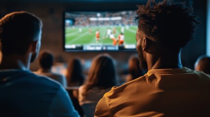 Exciting sports match viewing experience local sports bar event coverage indoor setting audience perspective community engagement