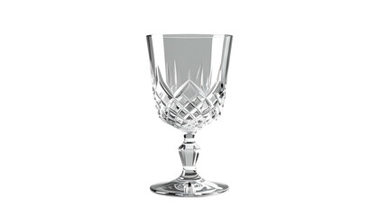 Elegant crystal wine glass with intricate diamond-cut design