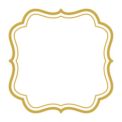 シンプルな二重枠・フレーム（金・角丸）023