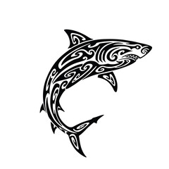 Tribal shark tattoo design oceanic predator marine life symbolism fierce aquatic animal silhouette