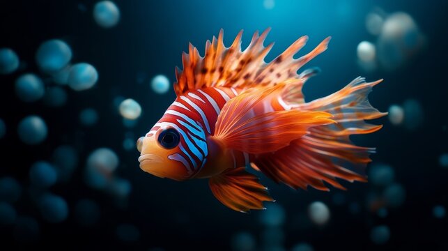 Vibrant action of tropical fish swimming in oceanic depths underwater scene aquatic life colorful environment close-up viewpoint