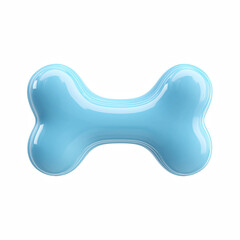 Fototapeta premium Chubby cute cartoon pastel blue dog bone with soft rounded shape, isolated on transparent background.