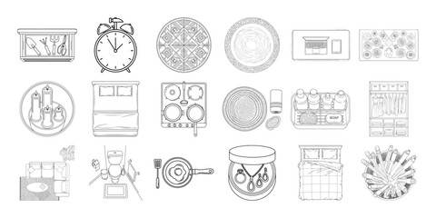 Vector art of diverse array of icons and symbols