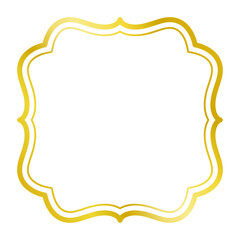 シンプルな二重枠・フレーム（金のグラデーション・角丸）024