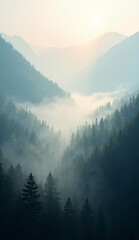 Fog Rolling Over Pine Mountains