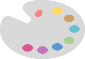 絵具のパレットのグラフィック素材イラスト