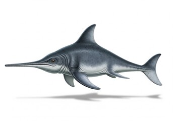Fototapeta premium Ichthyosaurus white background