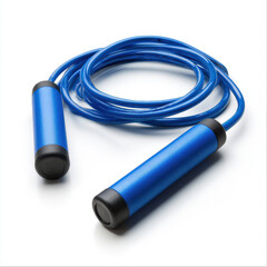 Blue jump rope fitness exercise plastic rubber