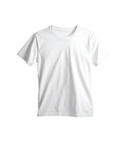 Naklejka premium 宙に浮かぶシンプルな白いTシャツ｜背景なし・透過PNG