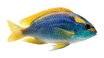 Exotic tropical fish Transparent background, PNG file
