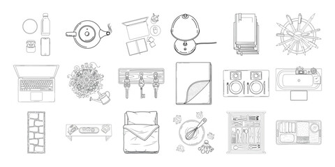 Vector art of collection of various icons and symbols