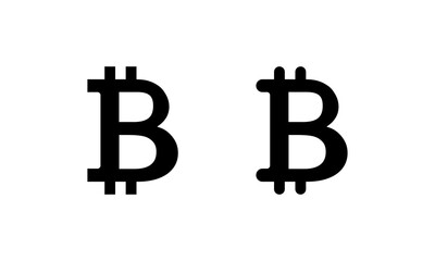 Bitcoin logo icon. Blockchain currency and crypto payment symbol