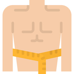 Torso Of A Man With Measuring Tape Around Waist For Weight Loss And Fitness Tracking With A Transparent Background