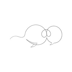 Circle frame continuous one line drawing. Border freehand single line hand drawn style for quote opinion  notion. Round speech bubble in talk. Vector outline illustration