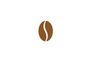 Coffee bean vector icon. Roasted coffee seed logo. Graphic symbol for coffee shop, cafe menu or espresso bar. Simple brown caffeine grain illustration. Isolated design element.