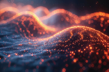 Futuristic Neon Light Waves Background