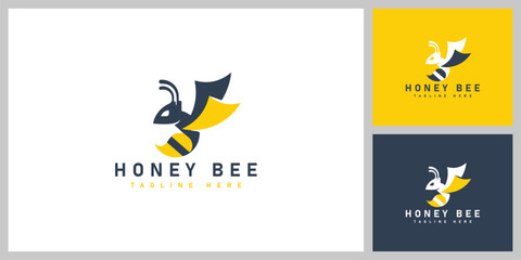 Honey Bee Logo – Minimal Cute Bee Icon for Sweet Brand and Organic Product Design
