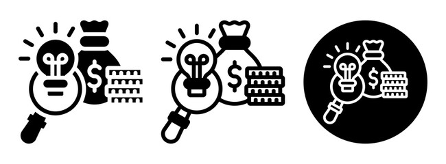 Financial Insight Icon Collectio Glyph & Mixed Style
