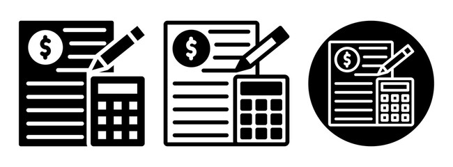 Budgeting Icon Collectio Glyph & Mixed Style