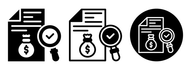 Budget Review Icon Collectio Glyph & Mixed Style