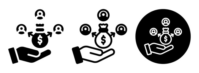 Income Distribution Icon Collectio Glyph & Mixed Style